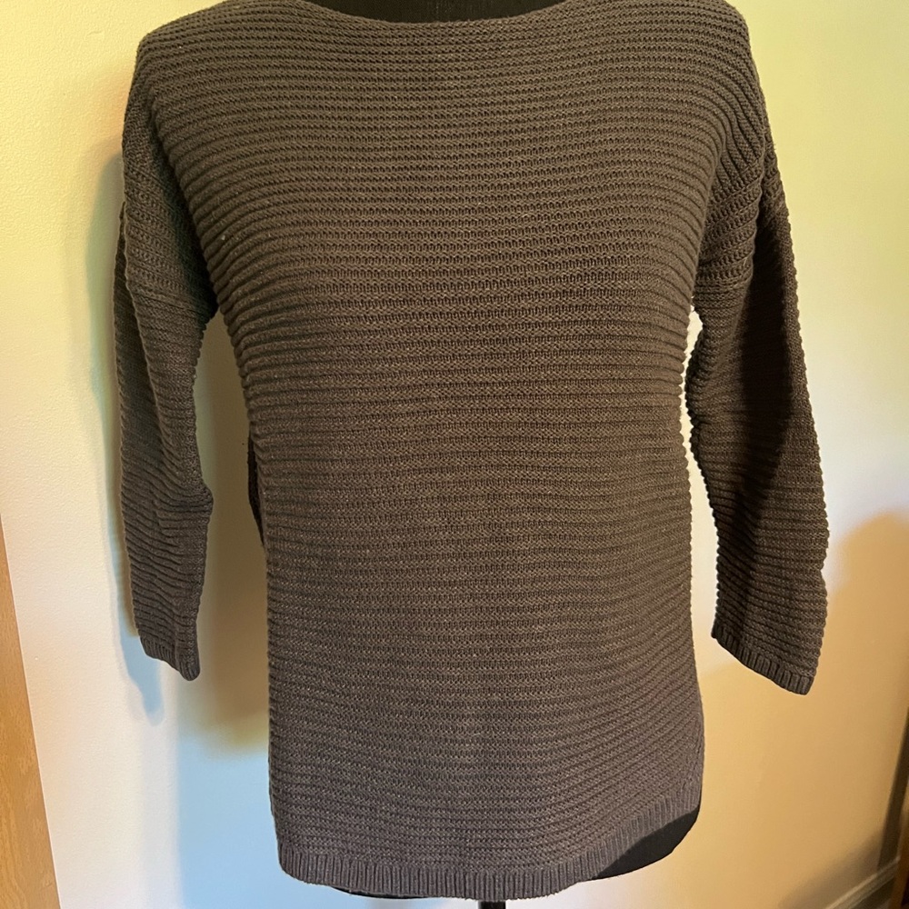 Old Navy Women's Charcoal/Gray Quarter Sleeve Sweater